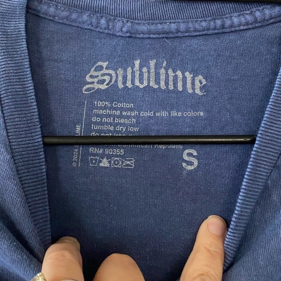 Sublime Blue Graphic T Shirt Cotton Short Sleeves Tee Women’s Small NEW Punk - Picture 4 of 7